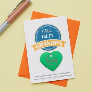 Personalised &#39;Grandpa&#39; Little Hug Keepsake Card For Him