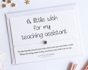 teaching assistant gift, wish bracelet, teacher gift, teaching assistant, end of year gift, teacher thank you,