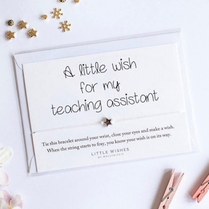 teaching assistant gift, wish bracelet, teacher gift, teaching assistant, end of year gift, teacher thank you,