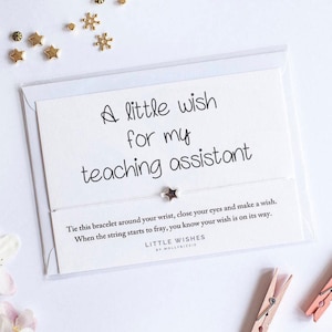 teaching assistant gift, wish bracelet, teacher gift, teaching assistant, end of year gift, teacher thank you, image 1