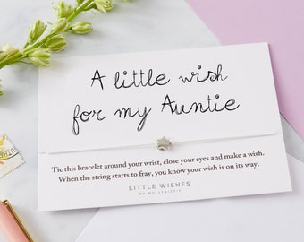 Wish bracelet gift for Auntie, Aunty gift