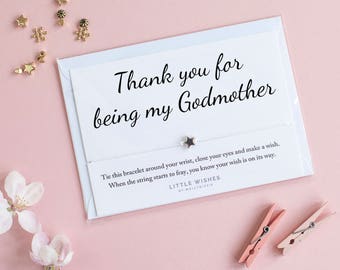 Wish bracelet, godmother thank you gift