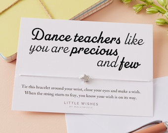 wish bracelet, dancing teacher gift, dance teacher thank you