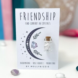 Frasco de Cristales de la Amistad / Regalo simbólico / Recuerdo / Emoción / Cristal natural / Regalo considerado / Regalo para buzón