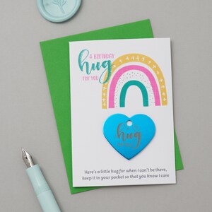 Personalised Bright Rainbow &#39;Birthday&#39; Little Hug Keepsake Card