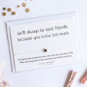 Wish bracelet for best friend, funny friendship bracelet
