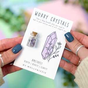 Amethyst Sorgenkristalle | Token Geschenk | Andenken | Sorgen Steine | Natürlicher Kristall | Durchdachtes Geschenk | Letterbox Geschenk