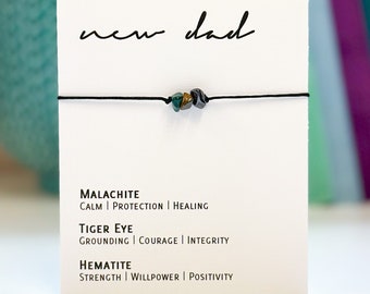 Adjustable Crystal Bracelet - New Dad