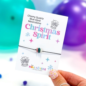 Pulsera de cristal ajustable con espíritu navideño: regalo de Navidad, relleno de calcetines o regalo para buzón