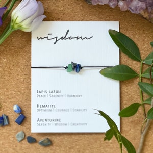 Pulsera de Cristal Ajustable - Sabiduría
