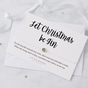 Bracciale dei desideri di Natale, regalo a tema gin