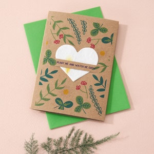 Carte de graines plantables de feuilles de jardin