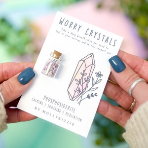 Cristales de fosfosiderita para la preocupación / Regalo simbólico / Recuerdo / Piedras para la preocupación / Cristal natural / Regalo considerado / Regalo para buzón