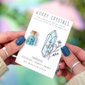 Cristales turquesas para la preocupación / Regalo simbólico / Recuerdo / Piedras para la preocupación / Cristal natural / Regalo considerado / Regalo para buzón