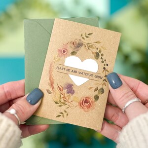 Carta con semi piantabili con ghirlanda di fiori Boho