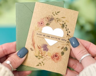 Boho Flower Wreath Plantable Seed Card