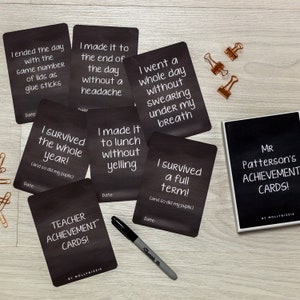 Las tarjetas originales de logros para maestros, regalo divertido para maestros