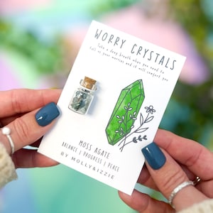 Moosachat Sorgenkristalle | Token Geschenk | Andenken | Sorgen Steine | Natürlicher Kristall | Durchdachtes Geschenk | Letterbox Geschenk