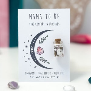 Frasco de cristales para futura mamá / Regalo simbólico / Recuerdo / Emoción / Cristal natural / Regalo considerado / Regalo para buzón