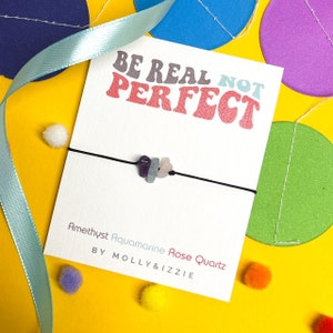 Pulsera de cristal ajustable - Sé real, no perfecto