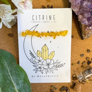 Personalised Crystal Chip Bracelet - Citrine