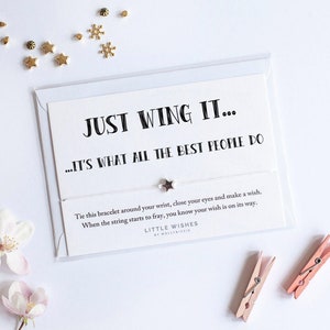 Pulsera de deseos Just Wing It, regalo motivacional