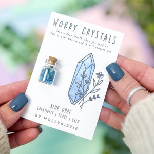 Blauer Opal Sorgenkristalle | Token Geschenk | Andenken | Sorgen Steine | Natürlicher Kristall | Durchdachtes Geschenk | Letterbox Geschenk