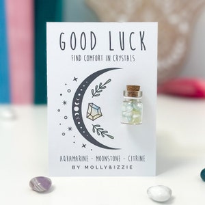 Frasco de Cristales de la Buena Suerte / Regalo Simbólico / Recuerdo / Emoción / Cristal Natural / Regalo Consciente / Regalo para Buzón