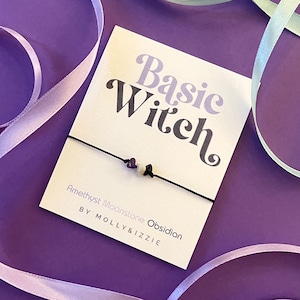 Pulsera de cristal ajustable - Bruja básica