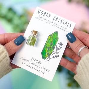 Peridot Sorgenkristalle | Token Geschenk | Andenken | Sorgen Steine | Natürlicher Kristall | Durchdachtes Geschenk | Letterbox Geschenk