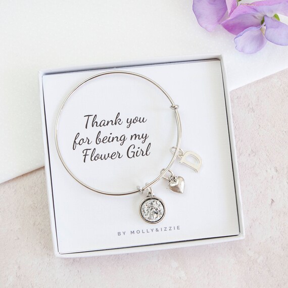 personalised flower girl bracelets
