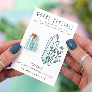 Cristales de Amazonita para la Preocupación / Regalo Simbólico / Recuerdo / Piedras para la Preocupación / Cristal Natural / Regalo Consciente / Regalo para Buzón