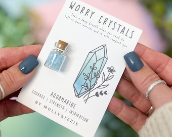 Aquamarine Worry Crystals | Token Gift | Keepsake | Worry Stones | Natural Crystal | Thoughtful Gift | Letterbox Gift