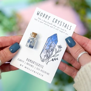 Dumortierit Sorgenkristalle | Token Geschenk | Andenken | Sorgen Steine | Natürlicher Kristall | Durchdachtes Geschenk | Letterbox Geschenk