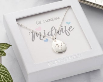 Personalised Pebble Necklace For Midwife