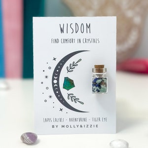 Frasco de Cristales de la Sabiduría / Regalo simbólico / Recuerdo / Emoción / Cristal natural / Regalo considerado / Regalo para buzón