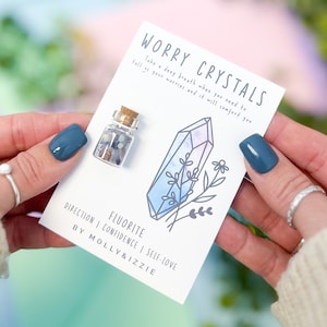 Cristales de fluorita para la preocupación / Regalo simbólico / Recuerdo / Piedras para la preocupación / Cristal natural / Regalo considerado / Regalo para buzón