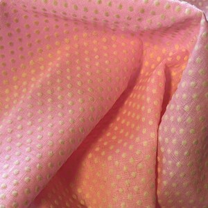 1980's White Flocked Pink Dotted Swiss Cotton Blend Fabric Scrap 16"x 13" Rural Estate Quilter's Stash Honest Abe