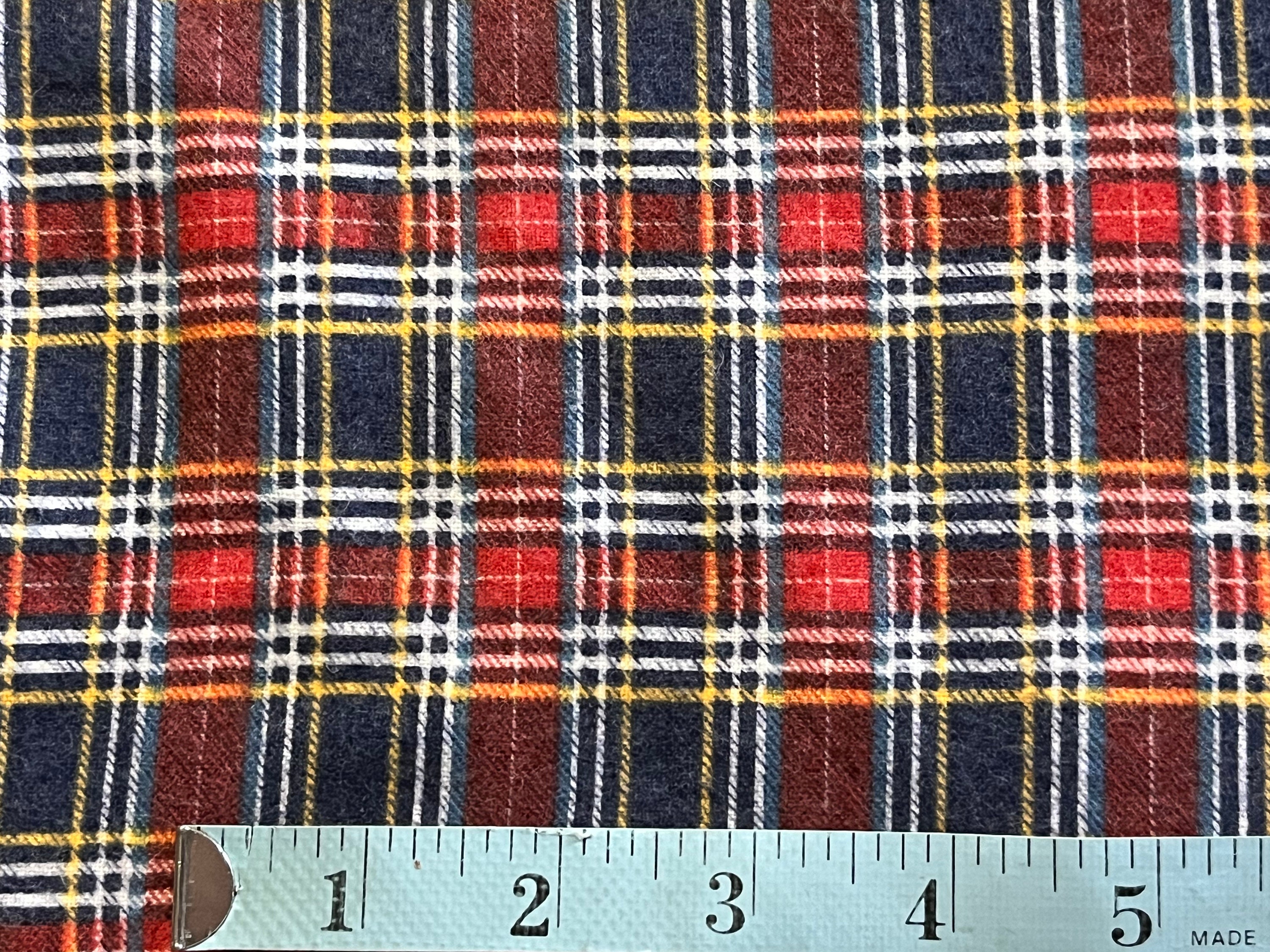 Plaid Flannel Fabric by the Yard Heavyweight Thick 