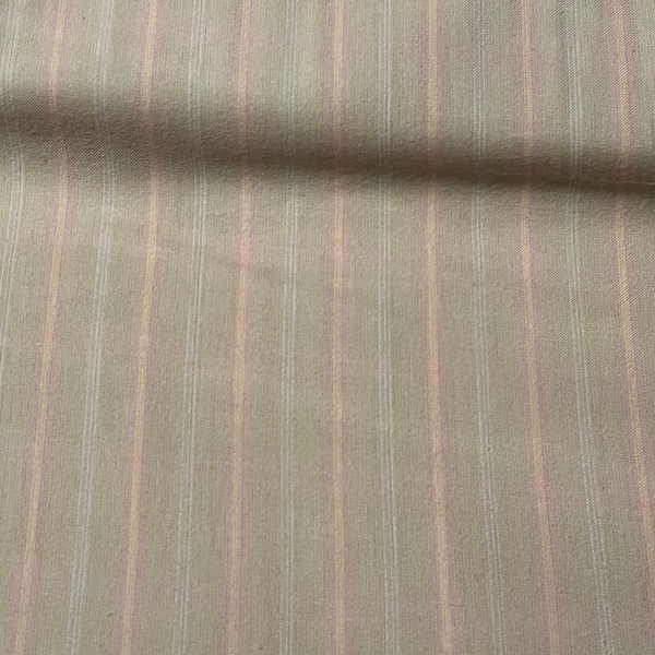 Rural Estate Quilter's Stash Classy Cluttered Condo Moda Moondance Plaids Robyn Pandolph Pale Pink Stripe Greenish-Beige Flannel Fabric FQ+