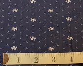 Rural Estate Quilter 39 s Stash Amish Attitude Vintage 1980 39 s Light Blue Floral on Dark Teal Cotton Quilt Doll Fabric FQ 18 quot x 22 quot more