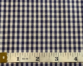 Rural Estate Quilter es Stash Honest Abe Vintage Dan River 1/8&quot; Dancheck Indigo Blue Gingham Check Poly Baumwolle Kleid Baby Shirt Puppenstoff