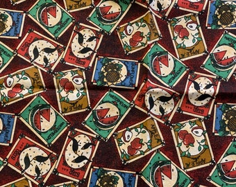 Watermelon Bird Apple Sunflower Seed Packet Cotton Fabric FQ 18"x 21"/more Gardening (hp)