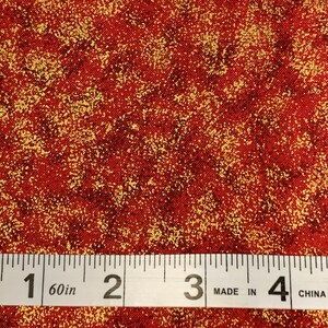 English Collection by David Textiles Metallic Gold Mottled Red Cotton Quilt Christmas Fabric FQ/more Rural Estate Quilter&#39;s Stash Honest Abe