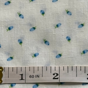 Rural Estate Quilter&#39;s Stash Amish Attitude Sky Blue flower Bud cotton blend Doll Dress Baby Fabric FQ/more