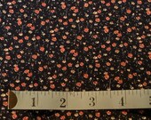 Rural Estate Quilter 39 s Stash Amish Attitude Vintage 1980 39 s Red Floral on Indigo Blue Cotton Quilt Doll Fabric Scrap Remnant 36 quot x 18 quot