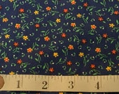 Rural Estate Quilter 39 s Stash Amish Attitude Vintage 1980 39 s Red Yellow Floral on Blue Cotton Quilt Doll Fabric FQ 17 quot x 22 quot more