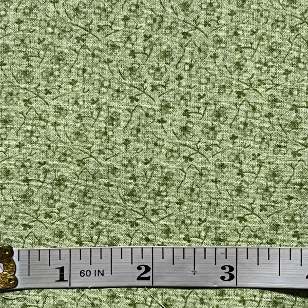 Pale Sage Teeny Floral Cotton Fabric 15"x 34" Scrap Rural Estate Quilter's Stash Room to Roam