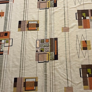 Rural Estate Mid Century Stash Abstract Wool Fabric Salvaged from Drapes Fabulous! Vat Dyes MCM 76"x 45"