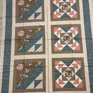 Rural Estate Quilter&#39;s Stash Winner Winner Chicken Dinner 1980&#39;s Springs Industries Marti Michell set of 6 Fabric Blocks 14&quot;